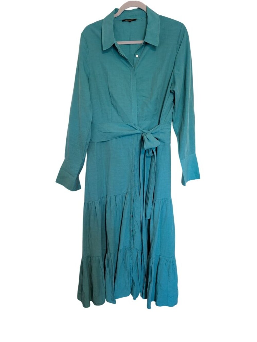 Kobi Halperin Womens Blue Linen Blend Long Sleeve Shirt Dress Size M - Picture 10 of 16